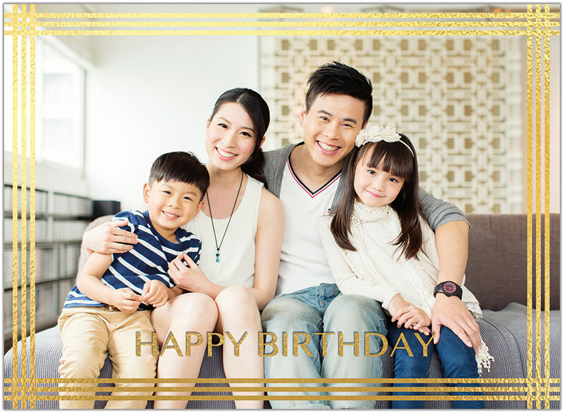 Select a verse or write your own. Golden Border Photo Card D2309U-V